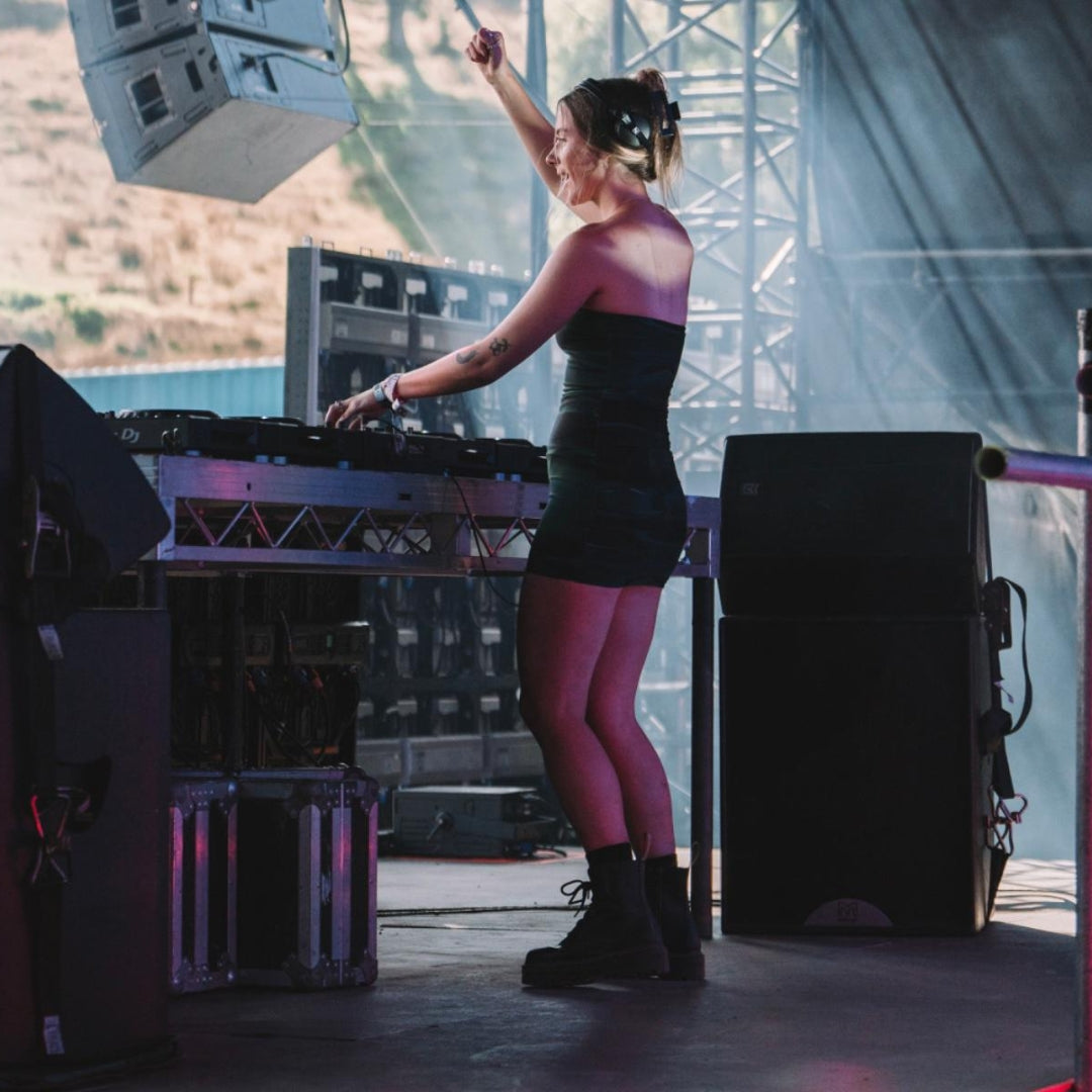 Jessica Rhodes DJing for Mental Health